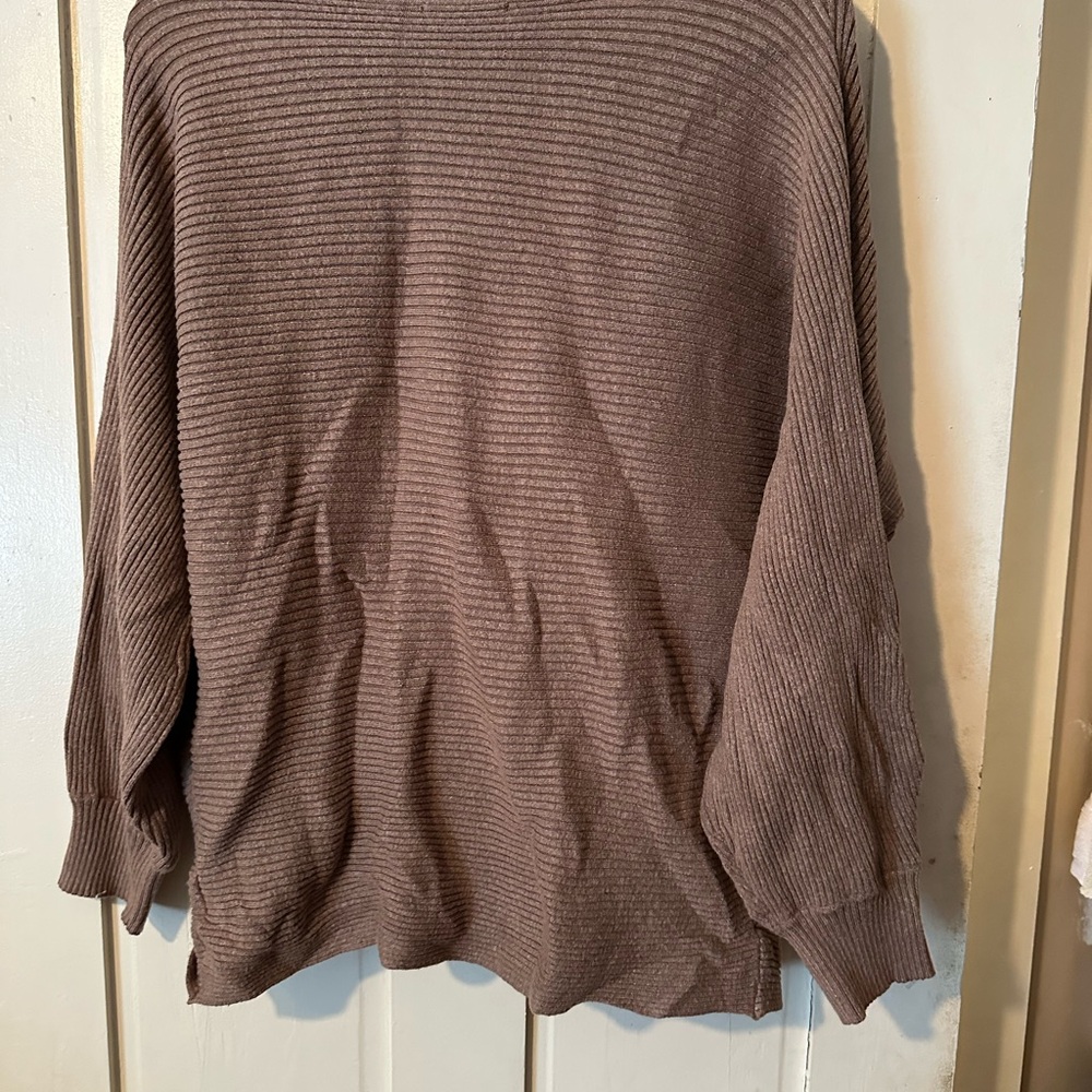Women's Rielle Ribbed Brown Sweater XL - Picture 3 of 4